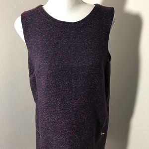 Merona Purple Multicolor Tweed Sleeveless Pocket Shift Dress Size Medium